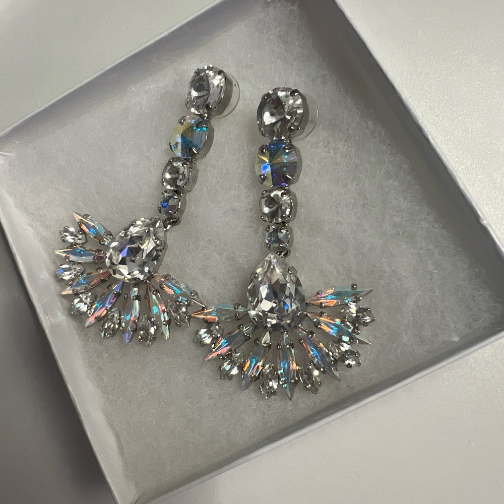 Pageant Earrings, Silver Jim Ball